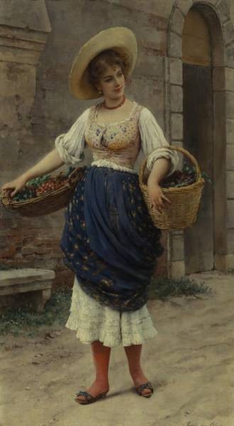 Young Beauty with Fruit Basket
